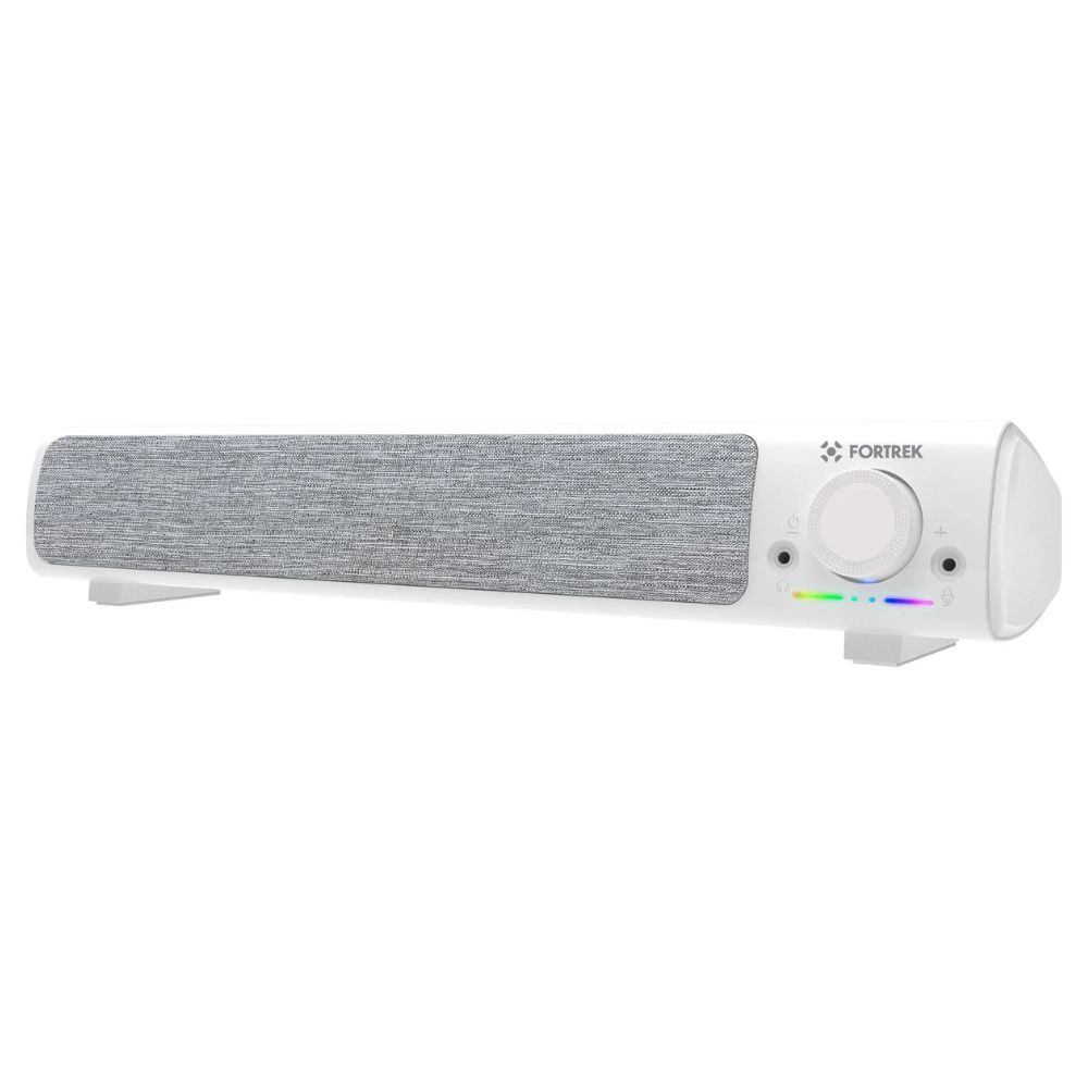 Fortrek Sonar Wired Gaming Soundbar White 7W with Dual 2” Drivers, USB Power & Plug and Play, White