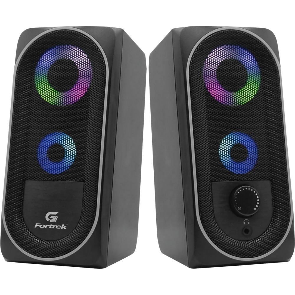 Fortrek PC Gaming Speakers with 360 Stereo Sound, PC Computer Stereo Speaker USB Powered with a 3.5mm Connector, Black