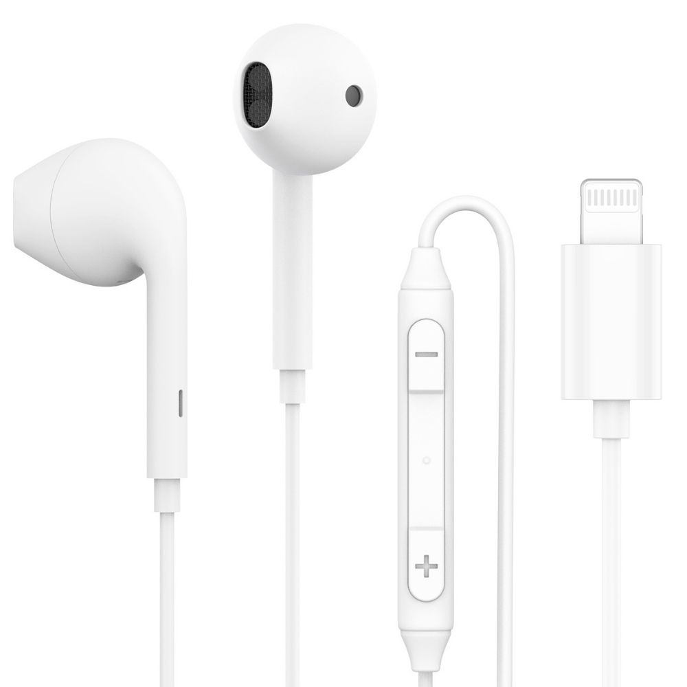 Joyroom JR-EP4 Ben Series Lightning Earphones, HD Call and Noise-Free Headset- White