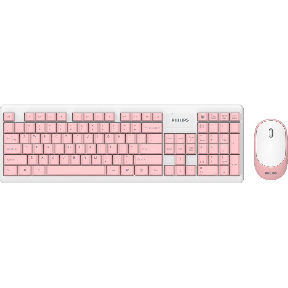 Philips SPT6314 (C314) Wireless Keyboard and Mouse Combo, Compact, Quiet - Pink